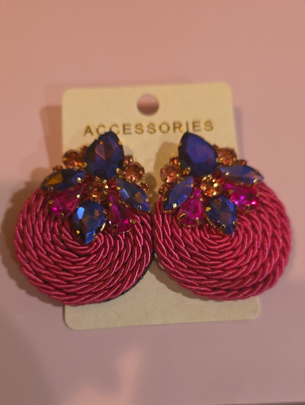 Hot Pink Round Drop Earrings - Women Jewelry